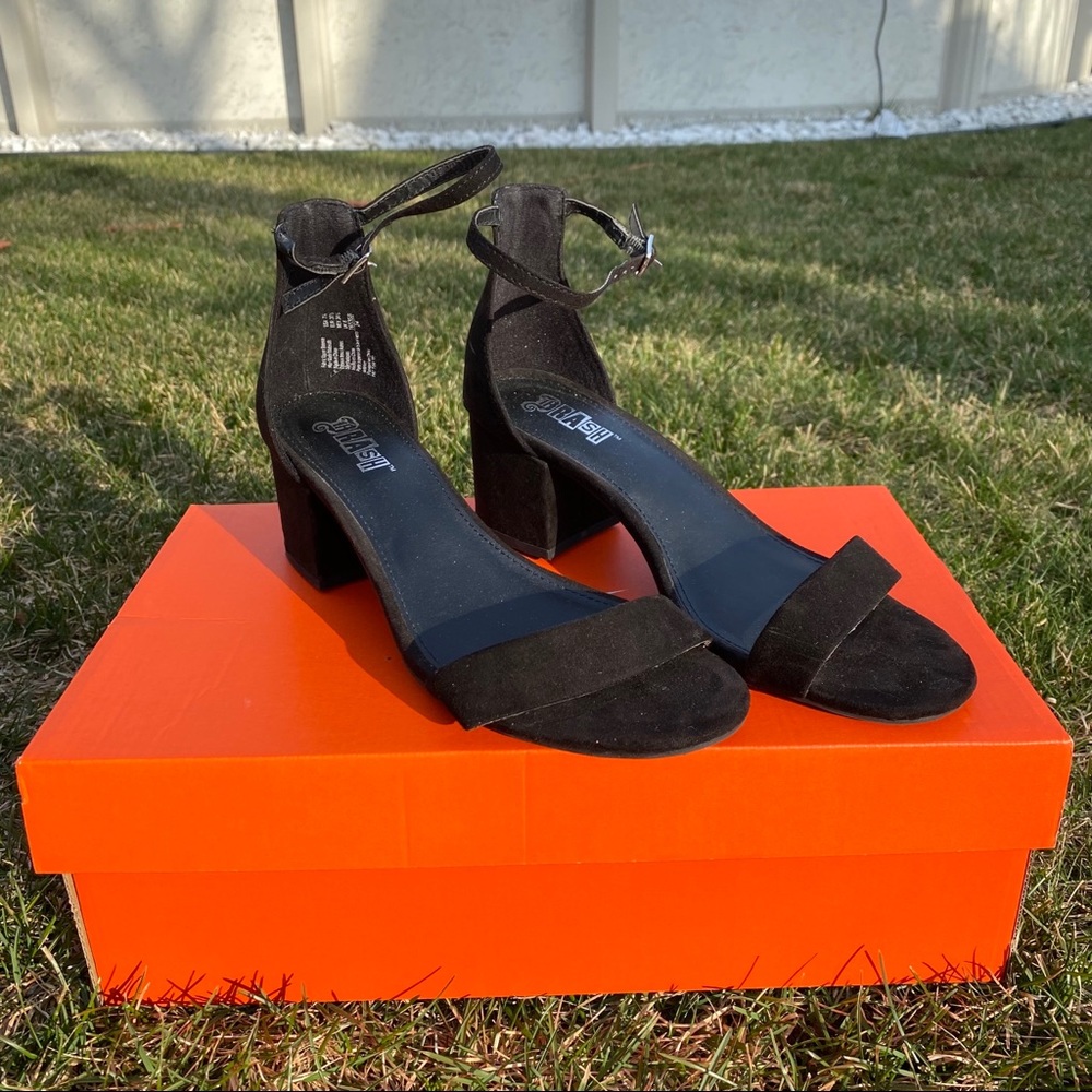 BRASH Black Chunky Heel